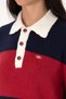 Women's Burgundy Polo Neck Sweater 50310034-Vr014 - 7