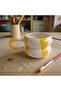 2-Piece Handcrafted Striped Twist Drop Handle Natural Ceramic Mug Cup Tea / Cappuccino Cup - 5