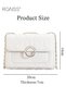 White Sweet Pearl Decor Shoulder Crossbody Square Bag Stylish Casual Flap Metal Magnetic Quilted PU - 7