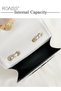 White Sweet Pearl Decor Shoulder Crossbody Square Bag Stylish Casual Flap Metal Magnetic Quilted PU - 3