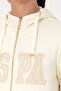 Women's Cream Zippered Hooded Basic Sweatshirt 50307769-Vr256 - 7