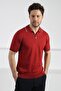 Cinnamon Polo Neck Zippered Men's Cotton Knitwear T-Shirt - 3