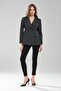 Women's Waist-Fitted Double-Breasted Closure Design Blazer Jacket - 5