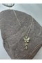 Zircon Stone Butterfly Figure Steel Necklace