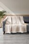 Beige Striped Jacquard Sofa Cover 180X240 cm – Cotton Woven Decorative Armchair and Sofa Cover