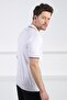 White Polo Neck Zippered Men's Cotton Knitwear T-Shirt - 5