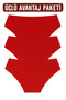3-Pack Red Women's Slip Panties, Underwear