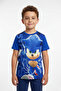 Boy's Crew Neck Relax Fit Cotton Sonic the Hedgehog Printed Dark Blue T-Shirt