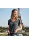 Women's V-Neck Solid Unprinted T-Shirt - 2
