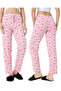 3-Pack Cotton Thin Breathable Fabric Ribbon Waist Detail Printed Pocketless Women's Pajama Bottoms - 5