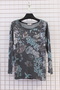 Women's Plus Size Stretch Fabric Crew Neck Petal Leaf Printed Pattern Soft Sweater Mother Blouse - 2