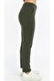 Women's Khaki Sweatpants with Pockets and Belt Inside Paneled -P493 - 2