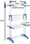 4-Tier Clothes Drying Rack 67.7” High – Foldable Stainless Steel Laundry Rack with Wheels, 24 Poles - 3