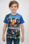 Boy's Crew Neck Relax Fit Cotton Roblox Game Characters Printed Blue T-Shirt