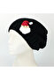 Long Knit Beanie - Cream - Cherry - Red Pompon - 3