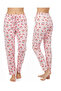 3-Pack Cotton Thin Breathable Fabric Ribbon Waist Detail Printed Pocketless Women's Pajama Bottoms - 5