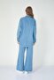 5841 - Stylish Comfortable Thin Denim Fabric Women's Soft Pants Shirt Set - 3