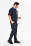 Men's Micropoly Fabric Short Sleeve Tracksuit Navy Blue 921-L - 4