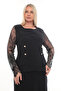 Stylish Evening Dress with Lace and Button Detail Ets7270 - 3