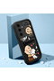 Samsung Galaxy S24 Fe Compatible Black Silicone Cartoon Case Impact Protection