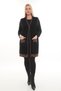 Black Rose Embroidered Winter Thick Buttoned Long Pocket Knitwear Mother's Vest - 2