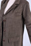 Women's Khaki Collared Pocket Covered Buttoned Shoulder Pad Layer Premium Suede Oversized Jacket Arm-25K001057 - 3