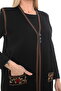 Black Rose Embroidered Winter Thick Buttoned Long Pocket Knitwear Mother's Vest - 4