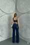 Eva Stretch Fabric Super High-Waist Relaxed Leg Denim Palazzo Pants - 5