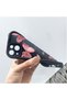 iPhone 14 Plus Compatible Black Silicone Butterfly Pattern Impact Protection Case - 6