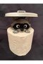 Cute Raccoon Figure with Trash Can Lid |   Roll Paper Towel Holder/Toilet Paper Holder - 2