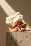 2-Piece Luxury Satin Hair Scrunchies Large Size Shiny Silk Textured Rubber Scrunchie Soft Non-Marking XL Scrunchie - 5