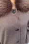 Bat Sleeve Fur Detail Poncho - Brown - 2
