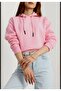 Women's Pink Hooded Oversize Crop Sweatshirt - 2
