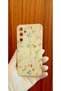 Samsung Galaxy S25 Flower Vine Printed Inside Velvet Silicone Phone Case - 6