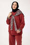 6186 - 3 İplik Ş Fleece-Lined Casual Basic Women's Sweatshirt with Leopard Shawl Detail - 2