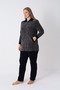 Women's Plus Size Cotton Velvet Tracksuit Set / Navy - Beige 2311 - 4