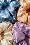 4-Piece Luxury Satin Hair Scrunchies Large Size Shiny Silk Textured Rubber Band Soft Non-Marking XL Scrunchie - 7