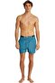 Men's Elastic Waist Part and Drawstring Quick Dry Fabric Turquoise Shorts Km0Km01094-Chj - 3
