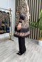 Gece Takim Wool Effect Fabric Tunic, Double Fabric Trousers Brown Women's Leopard Patterned Trousers Hijab Suit - 3