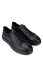 Men's Genuine Leather Black Sneakers & Sports Shoes - 2
