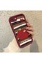 iPhone 7/8/Se 2020 2022 Compatible Burgundy Silicone Fruit Pattern Shockproof Phone Case - 4