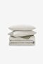 Striped Serenity Striped Linen Blend Duvet Cover Set Khaki