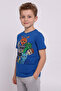 Boy's Crew Neck Relax Fit Cotton Sprunki Game Characters Printed Blue T-Shirt - 2