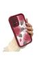 Beautiful Rose Pattern Burgundy Silicone Shockproof Case Compatible with Samsung Galaxy A32 - 2