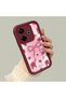 Xiaomi Redmi 13X Compatible Beautiful Rose Pattern Burgundy Silicone Impact Protection Case - 3