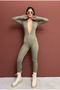 Women's Body-Smoothing Slimming Silver-Zip Modal Jumpsuit