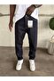 Dark Navy Blue Boyfriend Jean with White Stitching