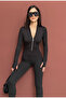 Women's Body-Smoothing Slimming Silver-Zip Modal Jumpsuit