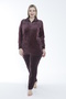 Women's Plus Size Cotton Zippered Velvet Tracksuit Set / Dusty Rose - - B 2280 - 2