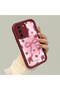 Samsung Galaxy S21 Fe 5g Compatible Beautiful Rose Pattern Burgundy Silicone Impact Protection Case - 4